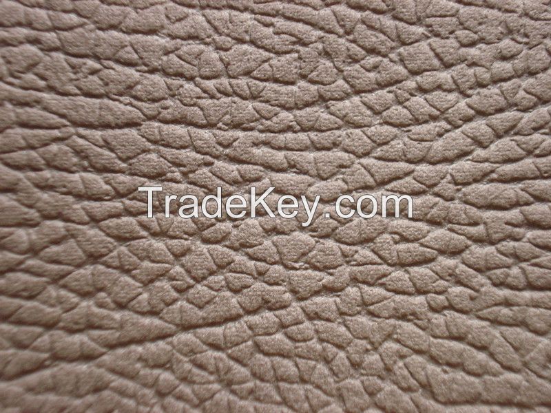 Embossed Suede Polyester Leather Fabric with Brushed Back