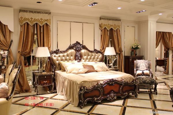 classical luxury leather bed