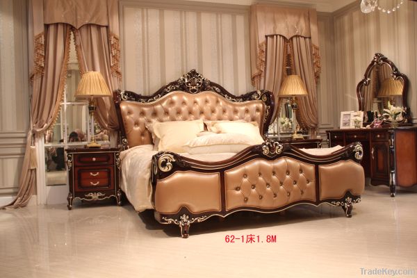 classical luxury leather bed