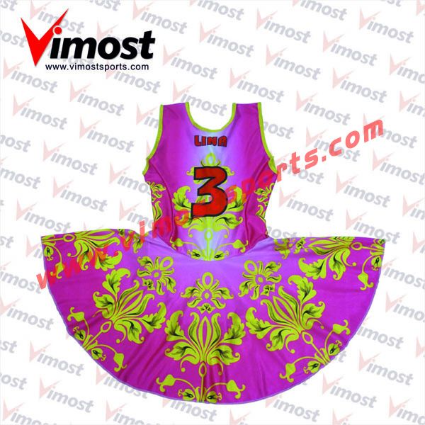 Custom flower pattern netball dress