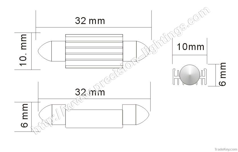 3W Osram Festoon 36MM 39MM 42MM LED lights