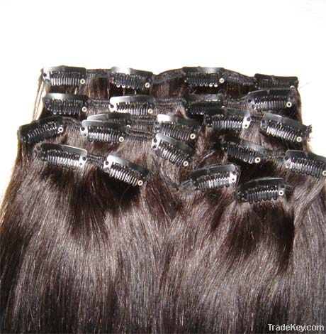 100% human clip in hair extensions