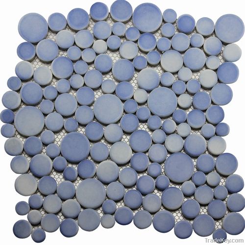 Round blue Ceramic Mosaic