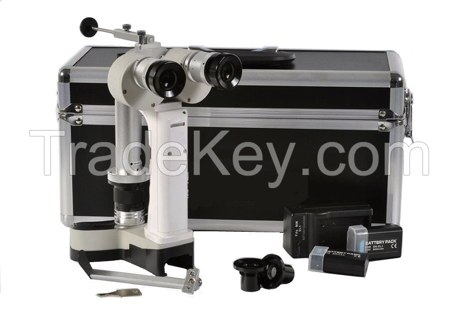 FDA Marked Ophthalmic Portable Slit Lamp Microscope by Toggle Eyepieces Change