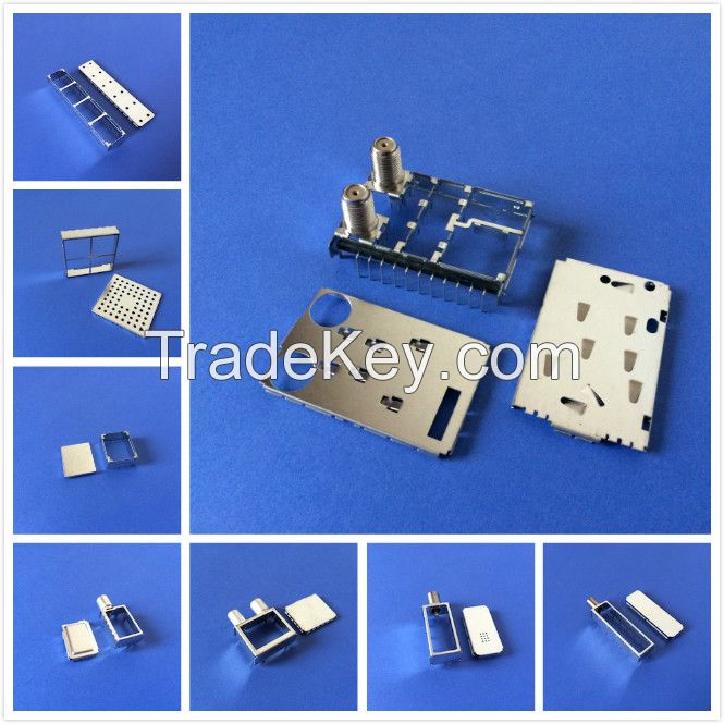 RF shielding cover with connector for set top box