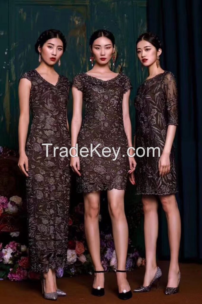 custom 2017 new original  ladies sexy embroidery lace  dress