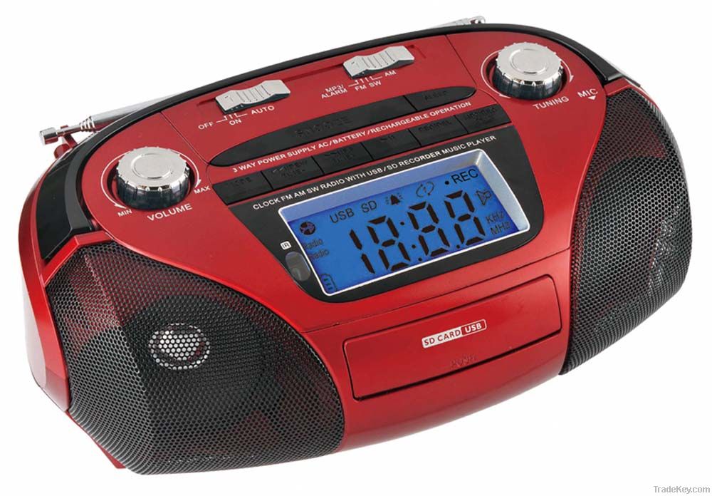 digital clock portable radio mp3 usb tf card radio