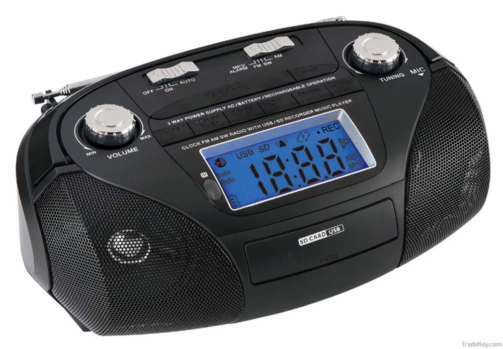 digital clock portable radio mp3 usb tf card radio