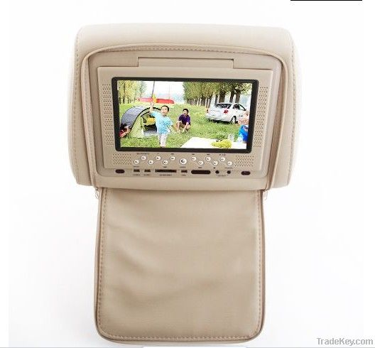 7 inch car headrest monitor with Headphone/Game/ Touch-key or Remo