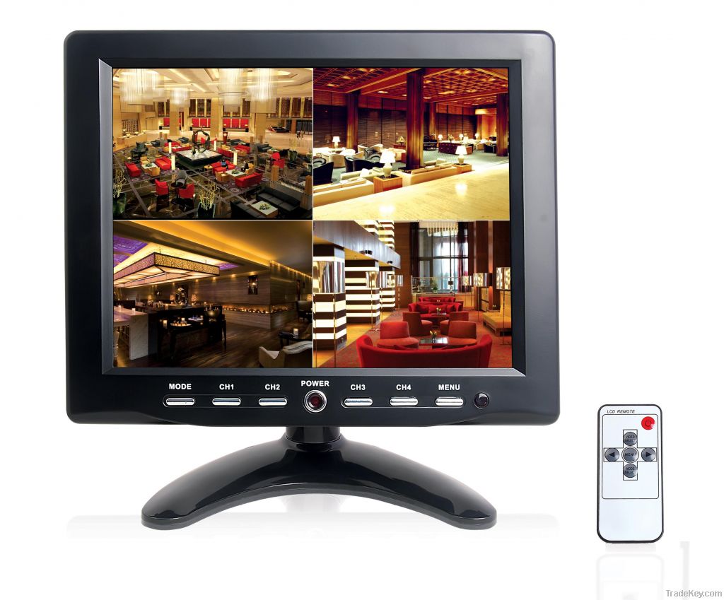 8&quot; CCTV display &amp; security display &amp; surveillance display with four AV