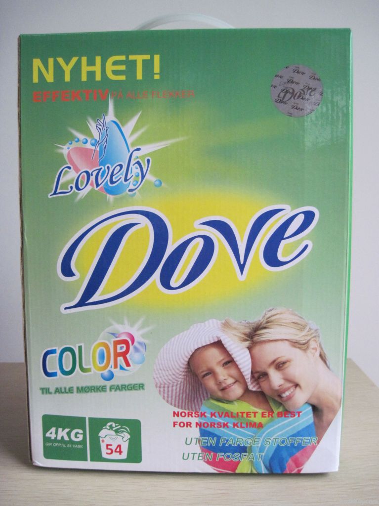 Box packed DOVE detergent powder