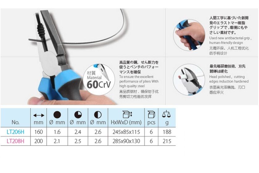 Industrial Cr-V Diagonal Cutting Pliers