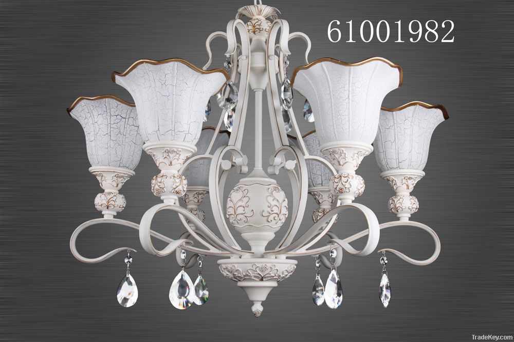 European style chandelier-resin and iron crystal pendant light