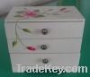 Flower Design Jewelry Wooden Box Case