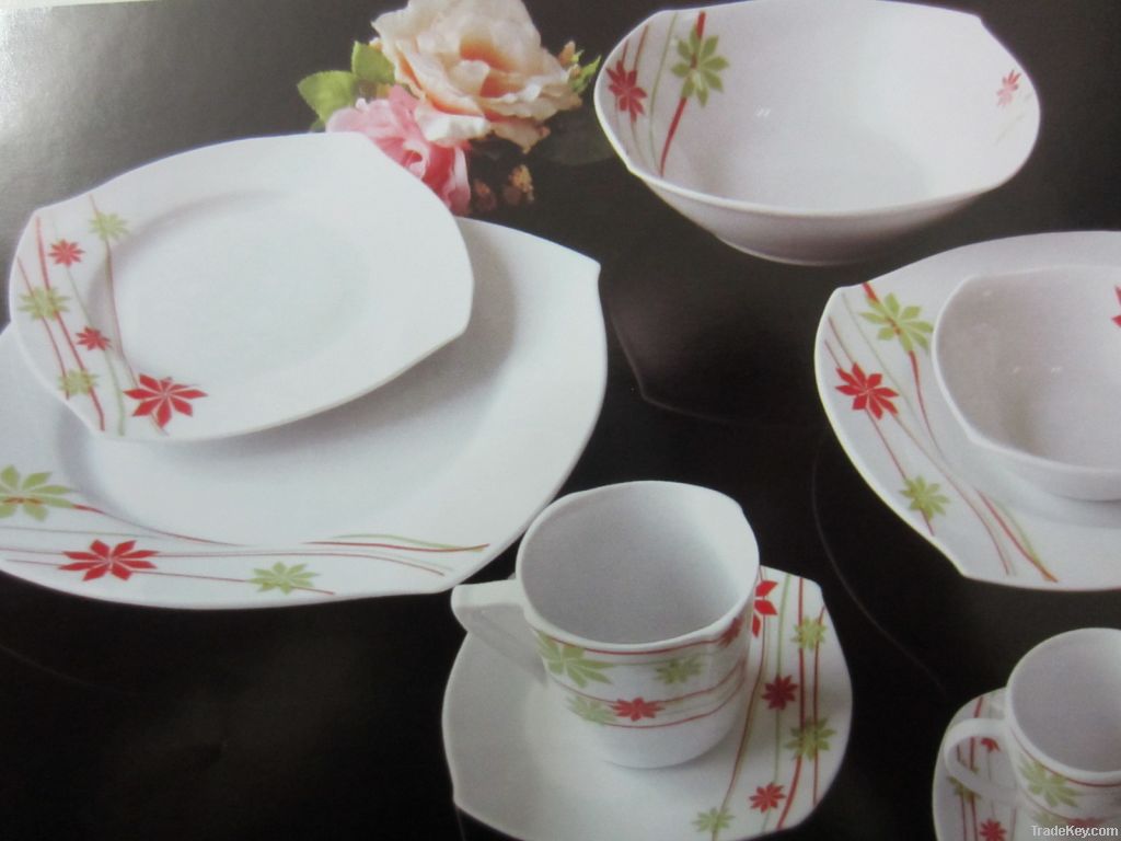 S shape 30pc dinner set flower