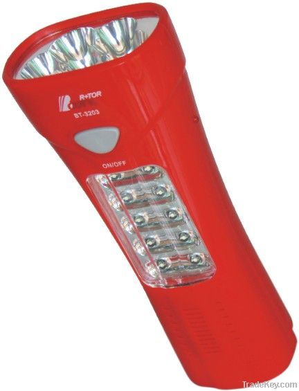 5+10 LED Rechargeable Flashlight FM radio