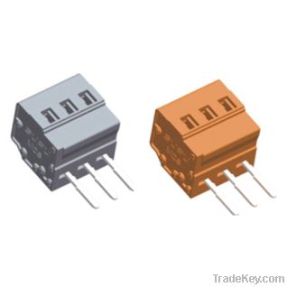 PCB terminal block with spring-cage connection