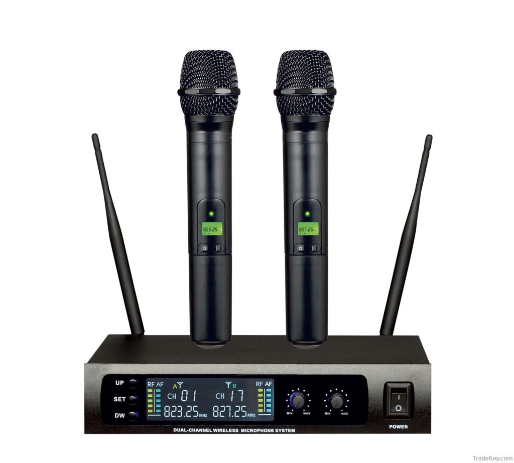 UHF PLL 16x2 channels wireless microphone