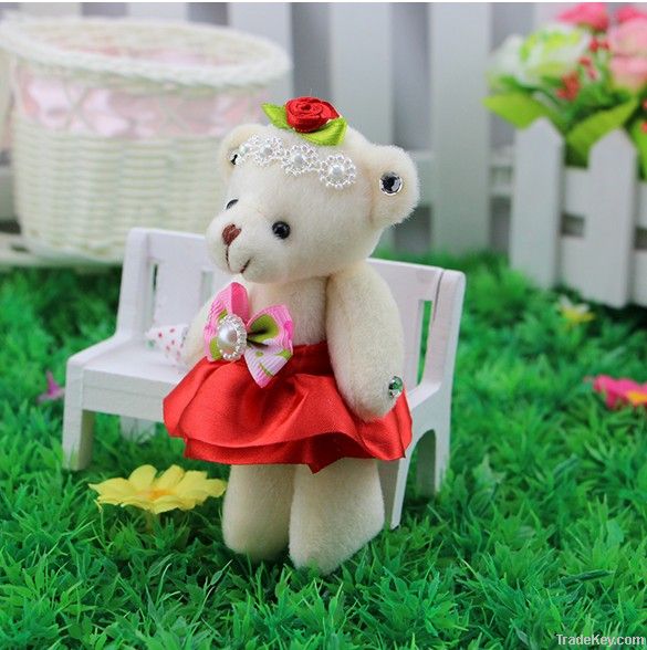 New arrival diamond jingyi dolls joint bear keychain doll