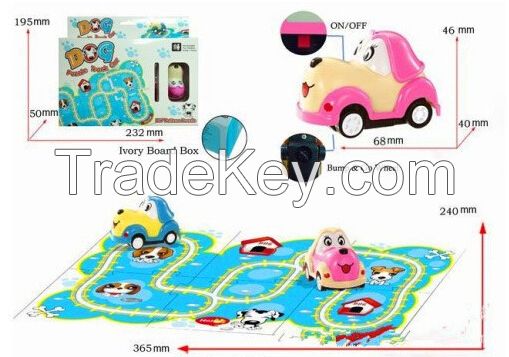 DIY educational puzzle electric rail/Electric car cartoon animals