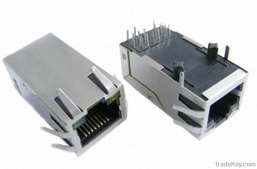 RJ45 10/100/1000Base-T single port integrated magnetics connector