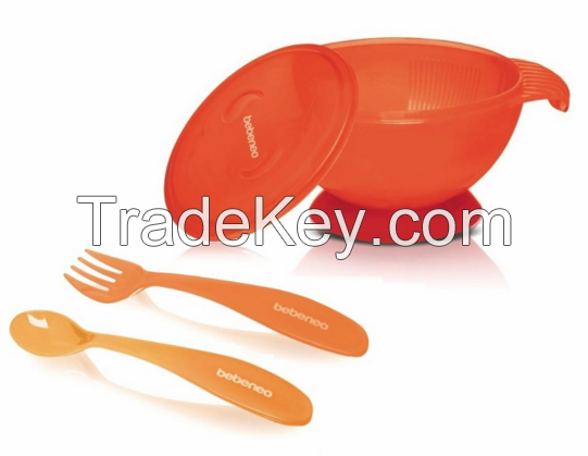 Baby Suction Feeding Bowl & Spoon Fork Set