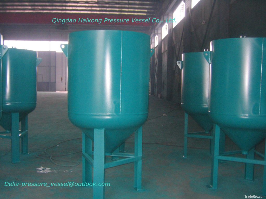 Pressure Sand Blasting Pot of 2 cubic meters and 7kg pressure