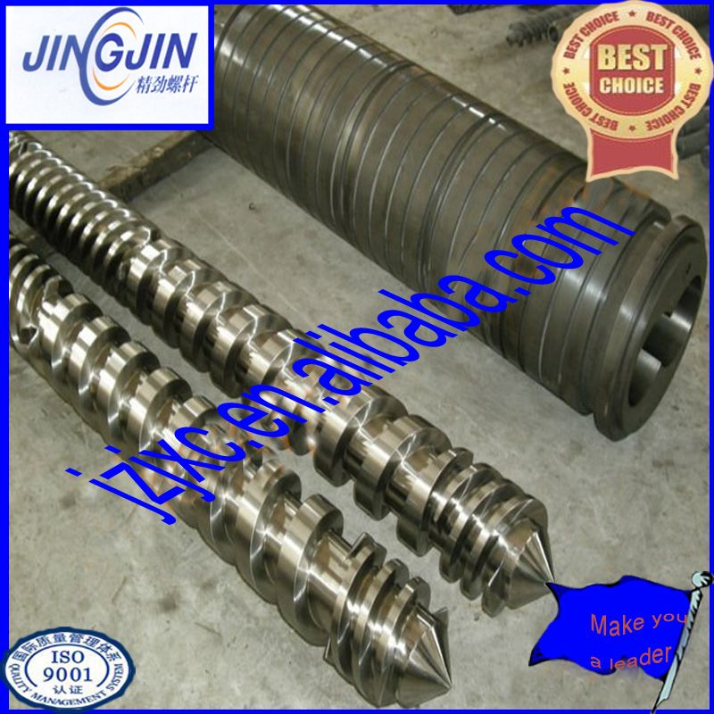 counter-rotating twin double conical screw barrel for extruder