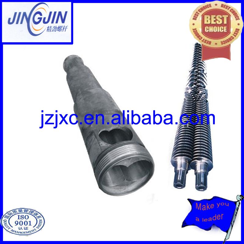 counter-rotating twin double conical screw barrel for extruder