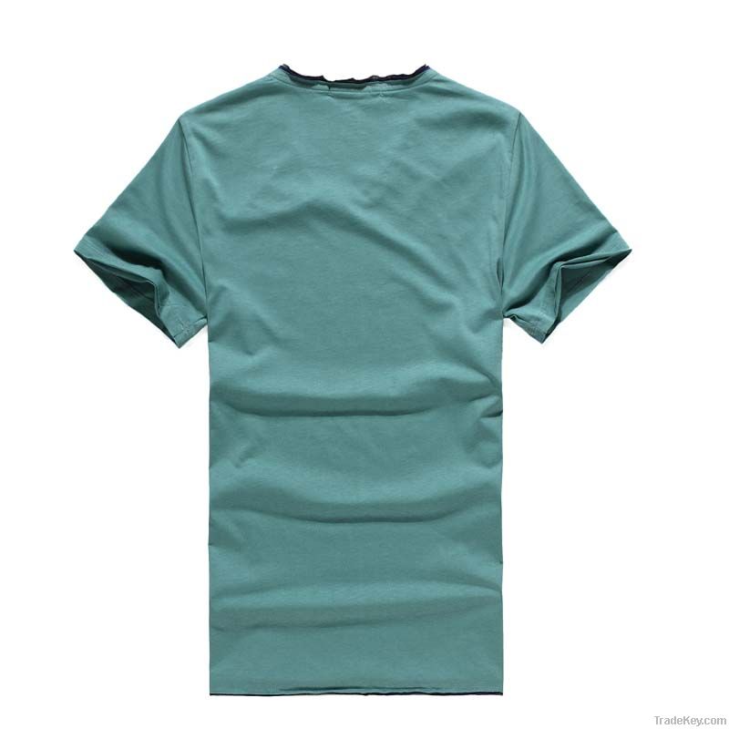 100% cotton solid color v neck mens t shirt