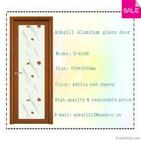 Red Walnut Aluminum Swing Glass  Doors