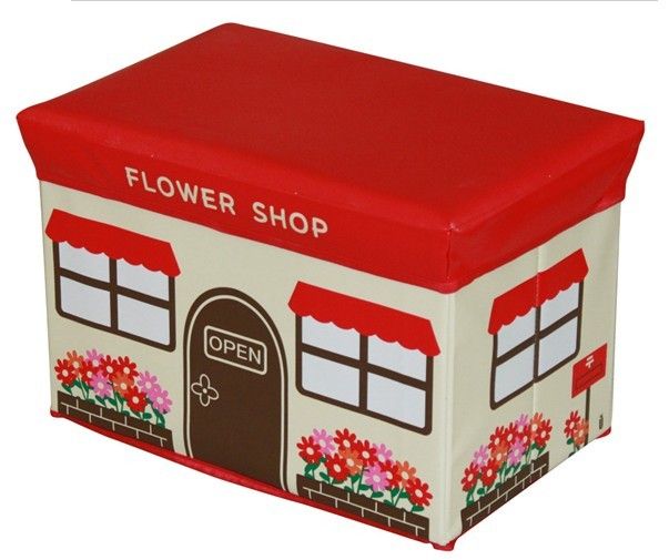 2014 New Flower Shop Red Kids Storage Box Sorting Box Kids Stool Cheap Cartoon Box 