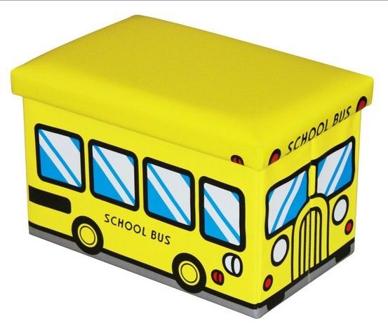 Sell 2014 New Yellow School Bus Cheap Storage Leather Box Kids Bench