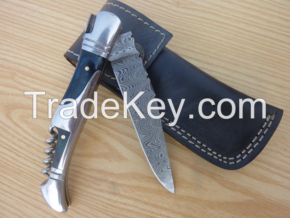 Damascus folding knife 