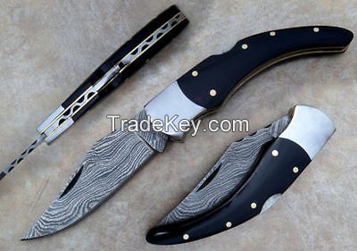 Damascus folding knife 