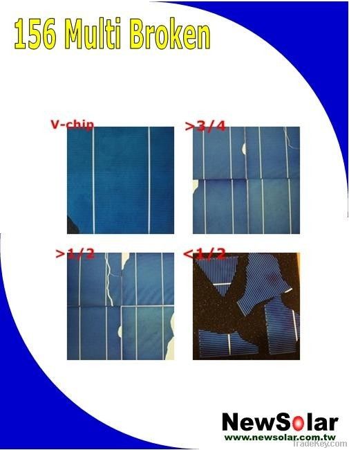 156 Poly 2BB Broken Solar Cells with size >1/2 solar cell