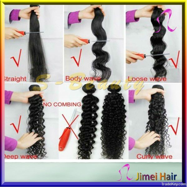 AAAA grade malaysian deep wavy virgin human hair weave