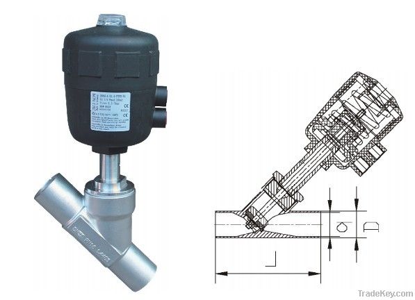 Welding angle valve