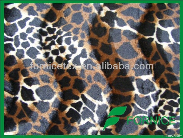 optional design animal printed velboa fabric for sofa/ upholstery