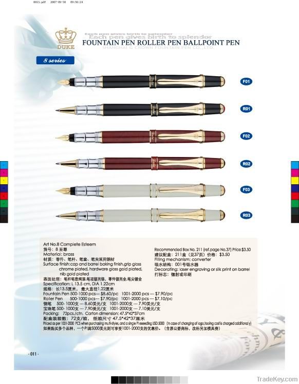 fountain pen , roller pen, ball pen,