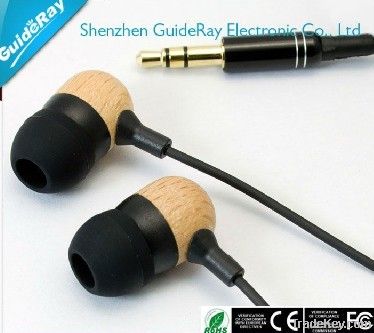 Wooden Earphone for Portable Media Player