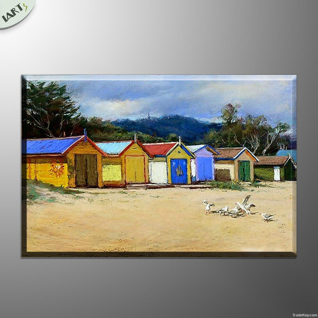 countrysize scenery oil painting-seabeach oil painting on canvas