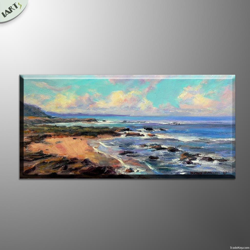 seascape oil painting-seabeach oil painting on canvas