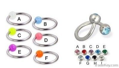 316L Stainess Steel Curved Nose rings Body Piercing jewelry