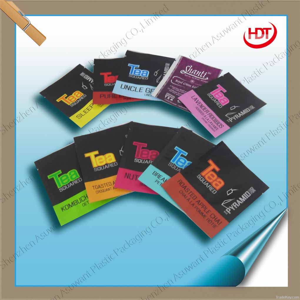 Matte finished small size aluminum foil tea bag