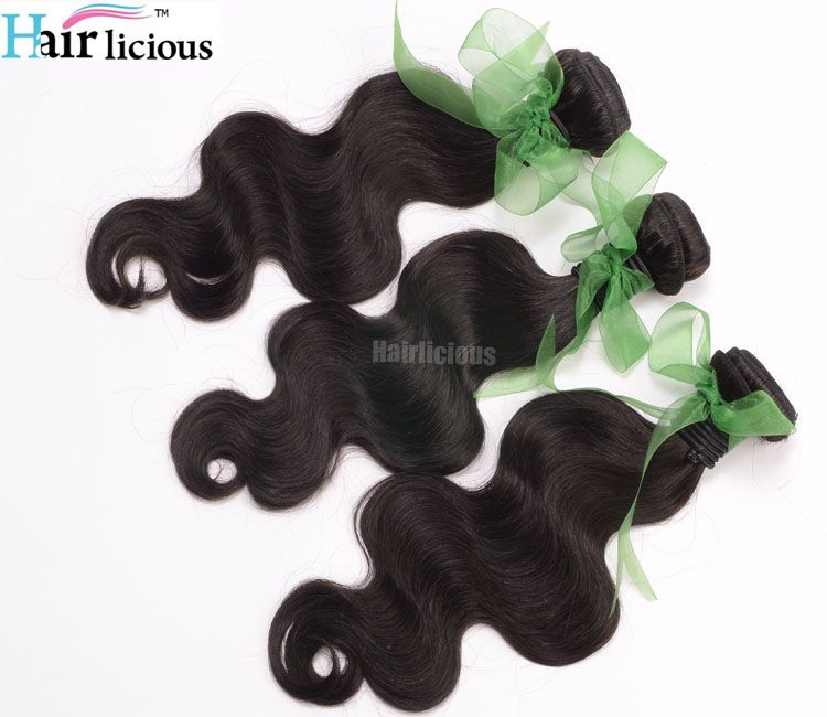 6A Hairlicious Peruvian virgin body wave unprocessed human hair extensions natural color  wholesale