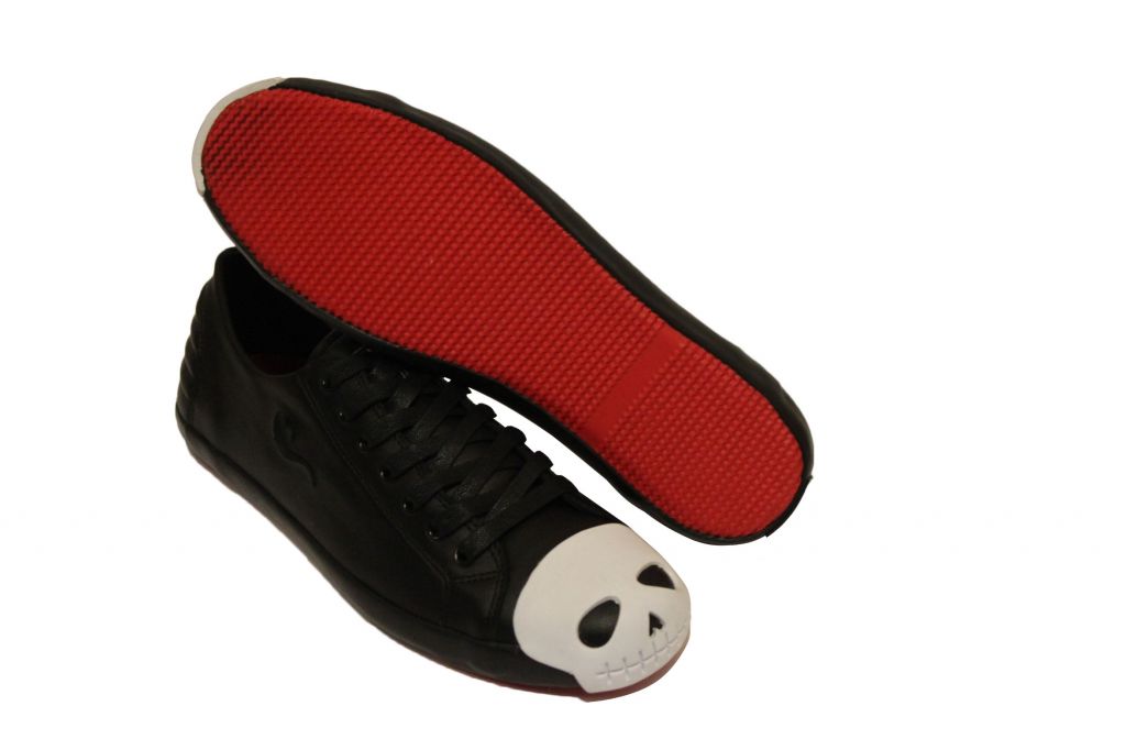 Cranium black leather with white skull toe cap