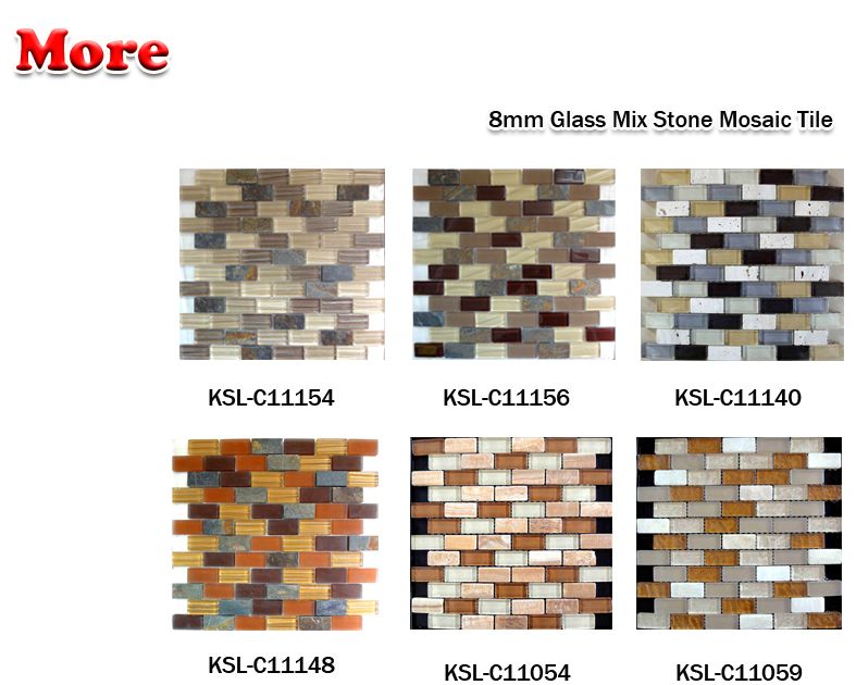 Glass Mix Slate Mosaic Kitchen and Bathroom Wall Tile