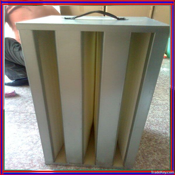 Medium efficiency V-bank mini pleat Hepa Filter