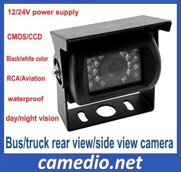 CMOS/CCD Night vision waterproof rear view bus/truck camera with 18pcs IR night vision
